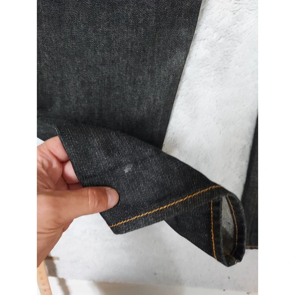Levis 501 Jeans Men 32x32 Straight Leg Button Fly Dark Wash Black Denim Original